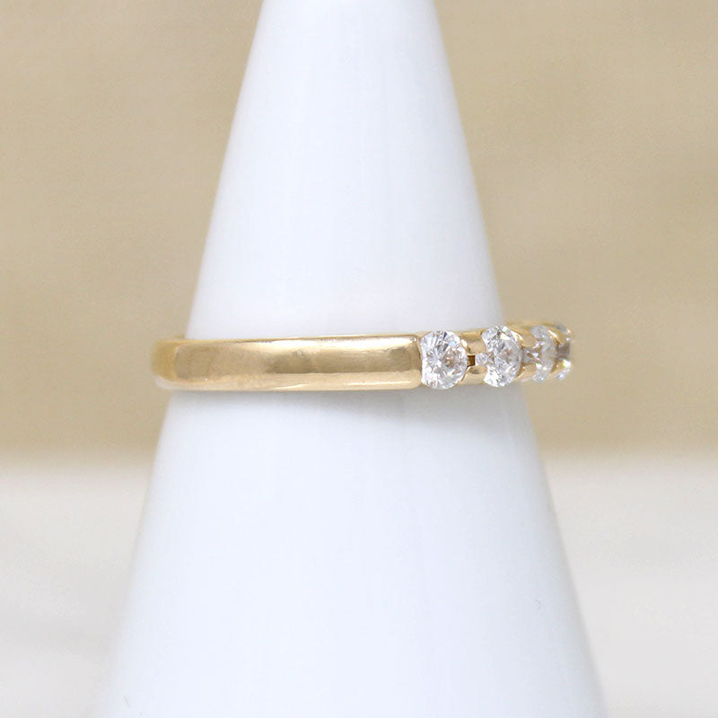 Chic Sensibility Five Diamonds in Yellow Gold Band