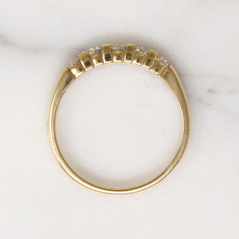 Chic Sensibility Five Diamonds in Yellow Gold Band