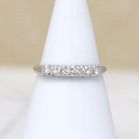 Stylish Seven Diamond & Platinum Wedding Band