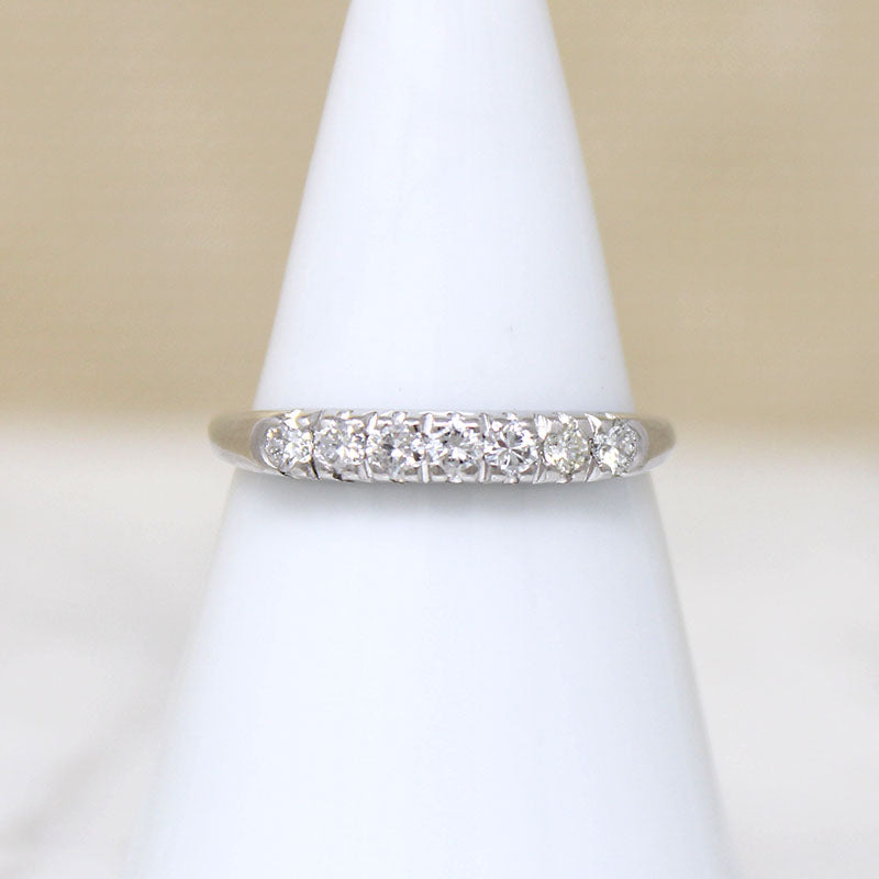 Stylish Seven Diamond & Platinum Wedding Band