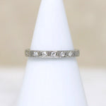 Exquisitely Engraved Diamond & White Gold Band