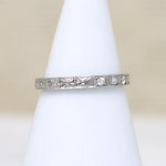 Exquisitely Engraved Diamond & White Gold Band