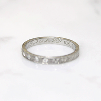 Exquisitely Engraved Diamond & White Gold Band