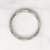 Exquisitely Engraved Diamond & White Gold Band