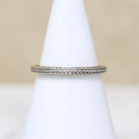 Chevron Engraved Two-Tone 18k Gold Art Deco Band