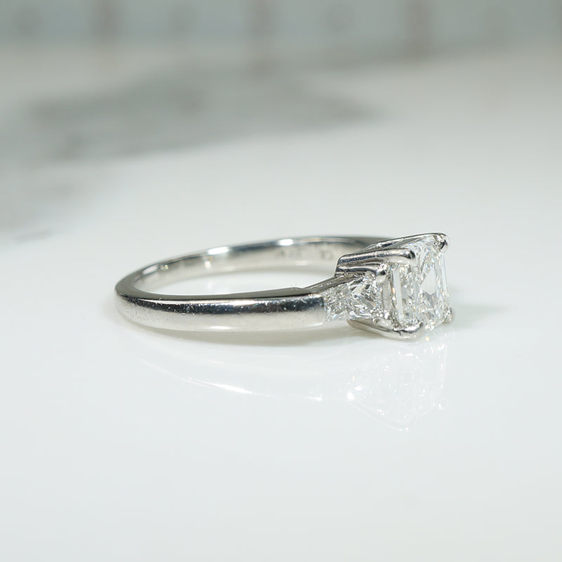 Gorgeous Asscher Cut Diamond in Platinum Engagement Ring