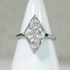 Keen Lozenge-Shaped Diamond Cluster Ring