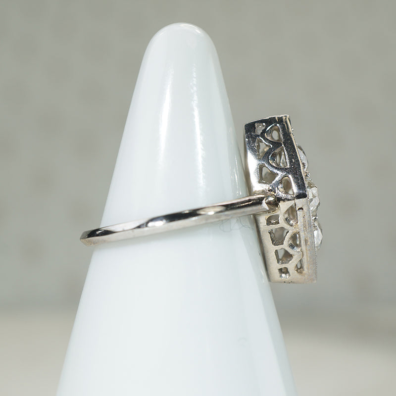 Keen Lozenge-Shaped Diamond Cluster Ring