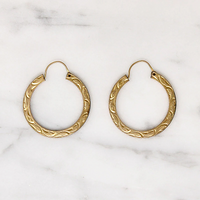 Engraved Edwardian Gold Filled Hoops