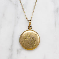 Engraved Floral Gold Filled Locket c.1940