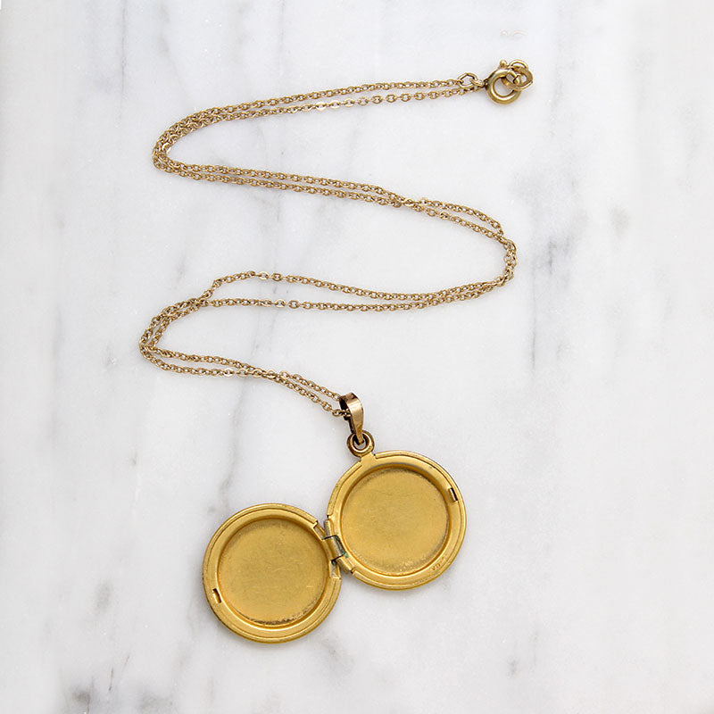 Engraved Floral Gold Filled Locket c.1940