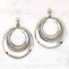 Oversized Mexican Silver Hoops for Pierced Ears