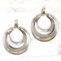 Oversized Mexican Silver Hoops for Pierced Ears