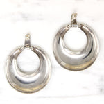 Oversized Mexican Silver Hoops for Pierced Ears