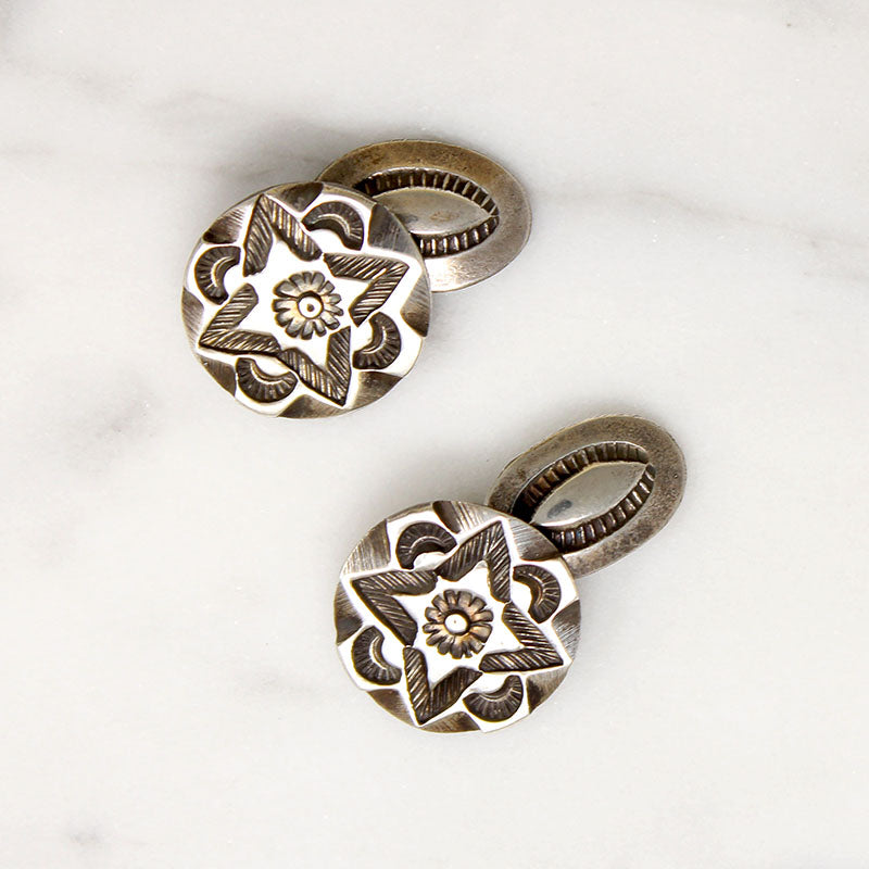 Romantic Silver Cufflinks with Western Flair