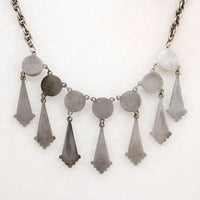 Sassy Silver Dome & Drop Swag Necklace