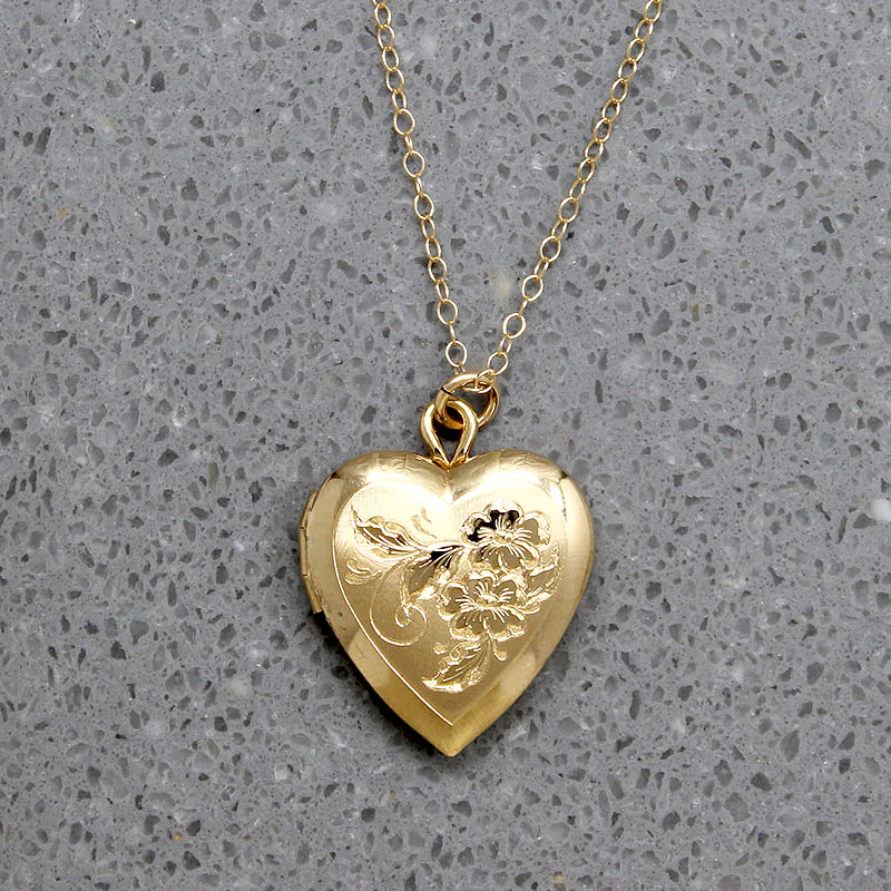Sweetest Flowers & Pinstripes Vermeil Heart Locket