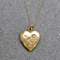 Sweetest Flowers & Pinstripes Vermeil Heart Locket