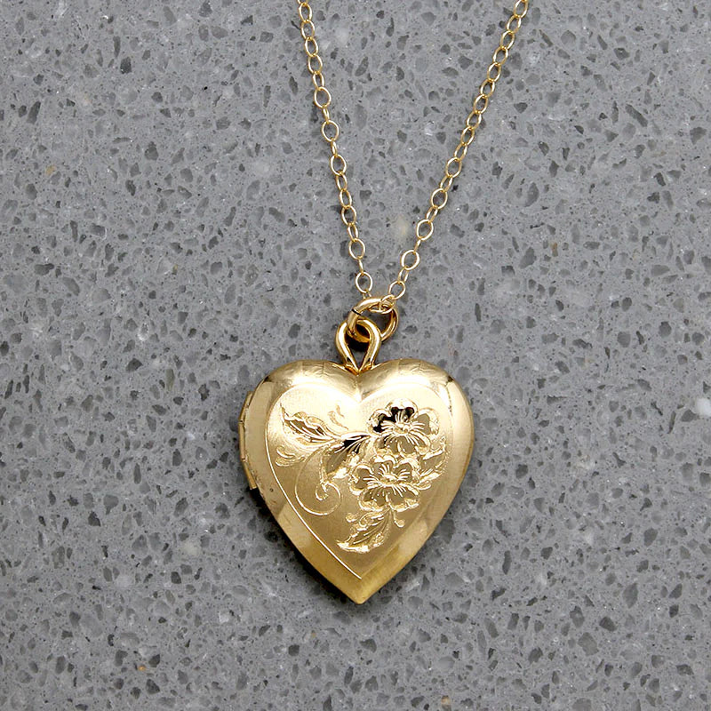 Sweetest Flowers & Pinstripes Vermeil Heart Locket