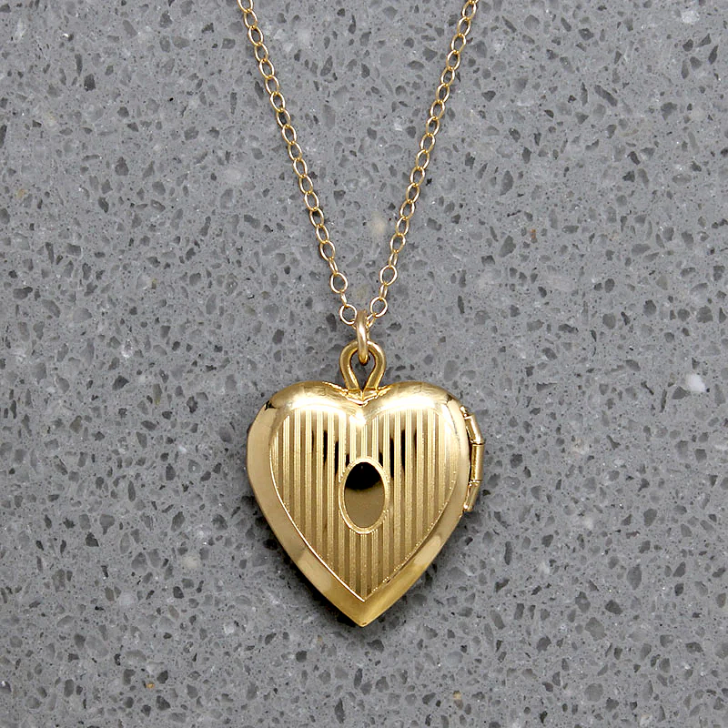 Sweetest Flowers & Pinstripes Vermeil Heart Locket