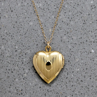 Sweetest Flowers & Pinstripes Vermeil Heart Locket