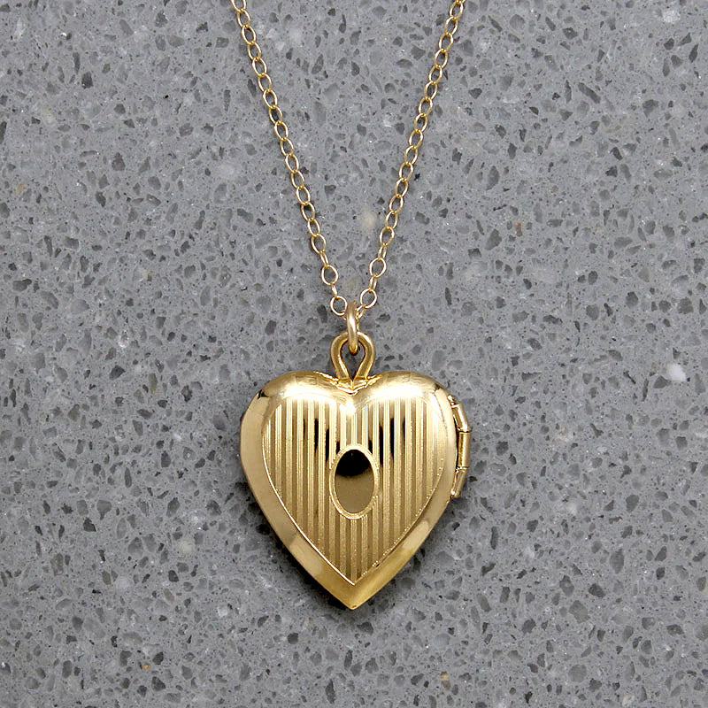 Sweetest Flowers & Pinstripes Vermeil Heart Locket