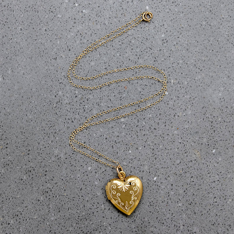 Fiddlehead Fern Vermeil Heart Locket
