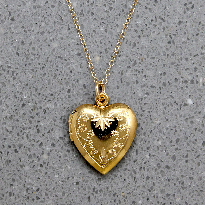 Fiddlehead Fern Vermeil Heart Locket