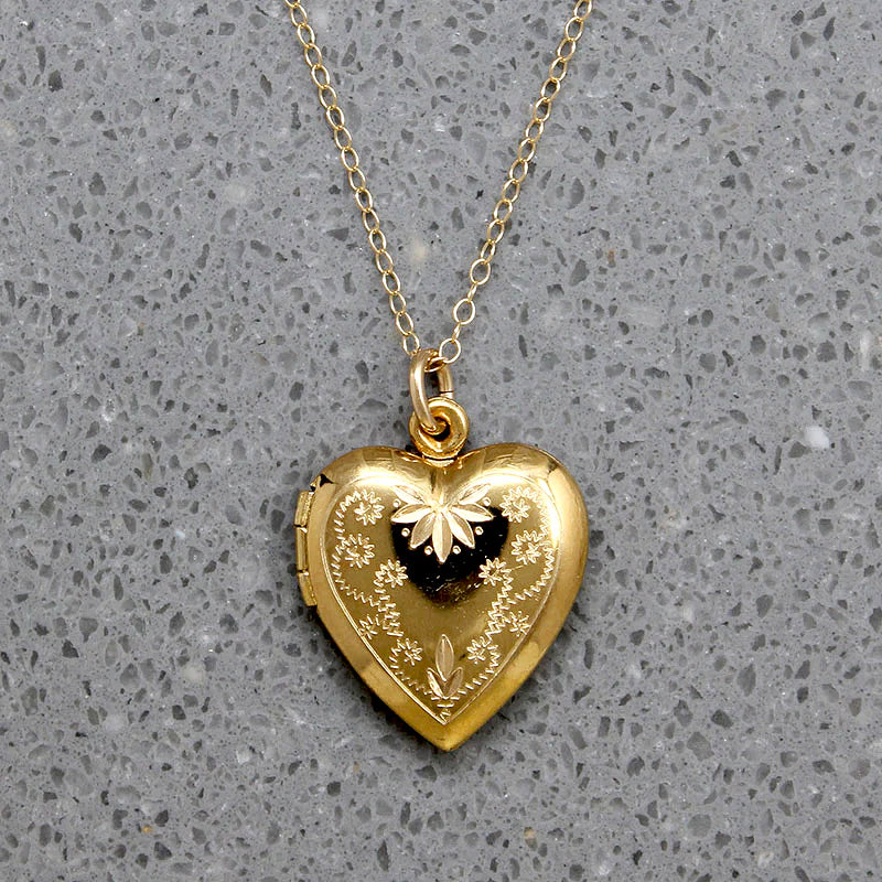Fiddlehead Fern Vermeil Heart Locket
