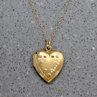 Pinstripes & Flourishes Engraved Vermeil Heart Locket