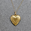 Pinstripes & Flourishes Engraved Vermeil Heart Locket