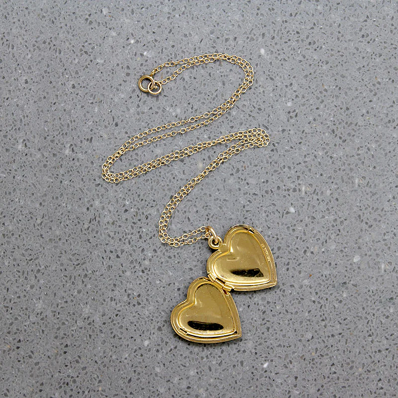 Pinstripes & Flourishes Engraved Vermeil Heart Locket