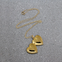 Pinstripes & Flourishes Engraved Vermeil Heart Locket