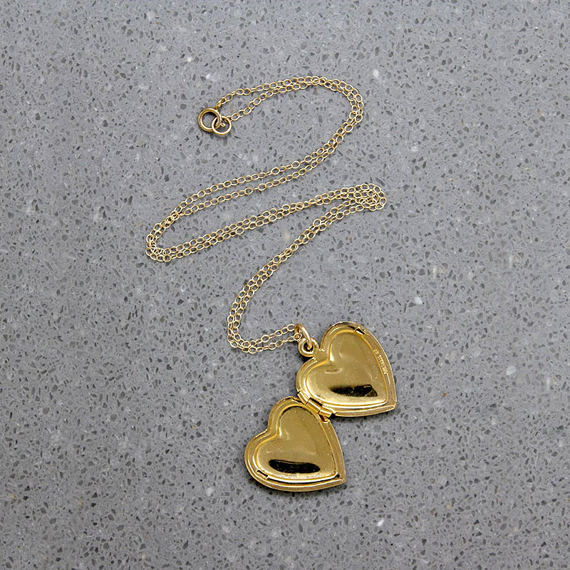 Pinstripes & Flourishes Engraved Vermeil Heart Locket