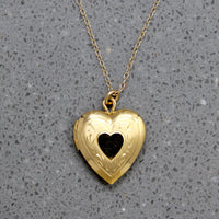 Romantic Engraved Vermeil Heart Locket