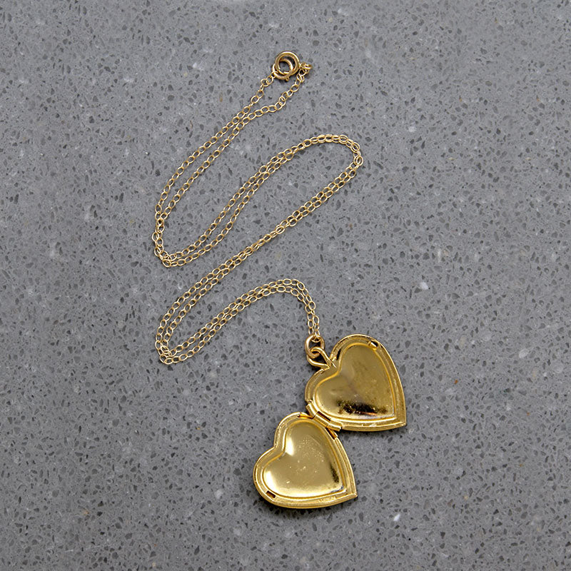 Romantic Engraved Vermeil Heart Locket