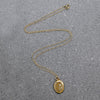 Wee Flower Engraved Vermeil Oval Locket