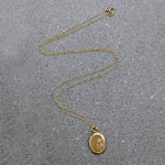 Wee Flower Engraved Vermeil Oval Locket
