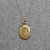 Wee Flower Engraved Vermeil Oval Locket
