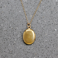 Wee Flower Engraved Vermeil Oval Locket