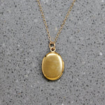 Wee Flower Engraved Vermeil Oval Locket