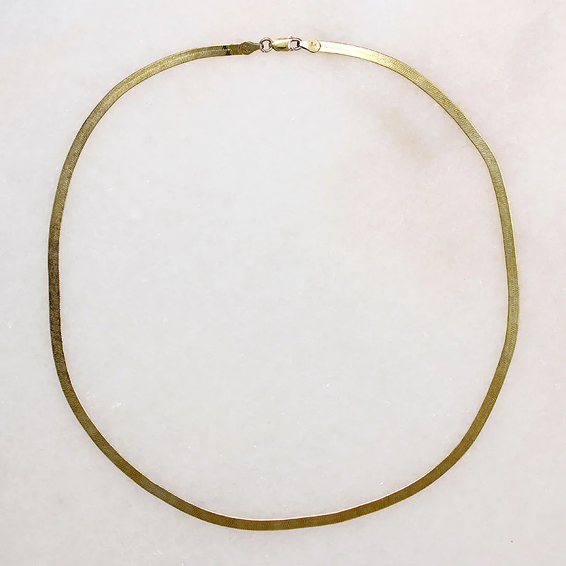 1980s Vermeil Herringbone Chain