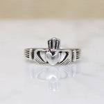 Silver Claddagh Irish Wedding Band Size 10.75