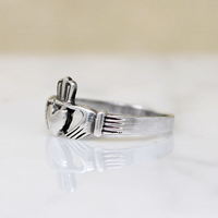 Silver Claddagh Irish Wedding Band Size 10.75