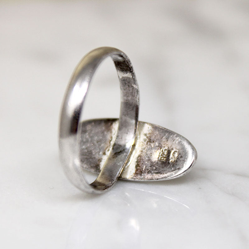Iridescent Abalone & Sterling Silver Ring