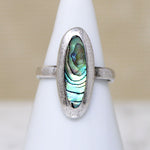 Iridescent Abalone & Sterling Silver Ring