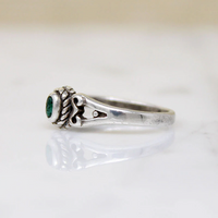 Vibrant Malachite in Dainty Sterling Silver Ring