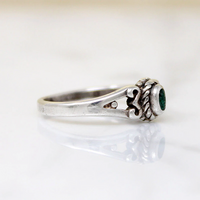 Vibrant Malachite in Dainty Sterling Silver Ring
