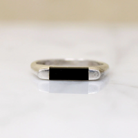 Thailand Onyx Inlaid Sterling Signet Ring