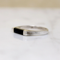 Thailand Onyx Inlaid Sterling Signet Ring